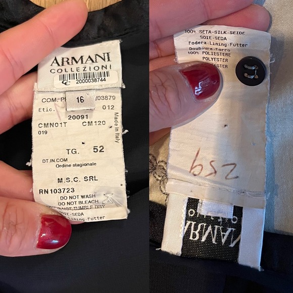 ARMANI COLLEZIONI Silk Navy Skirt A-Line Straight Italy TG 52 US 16 Plus 90s Y2K - Picture 3 of 8